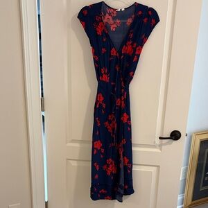 GAP Navy and Scarlet Floral Maxi Dress
